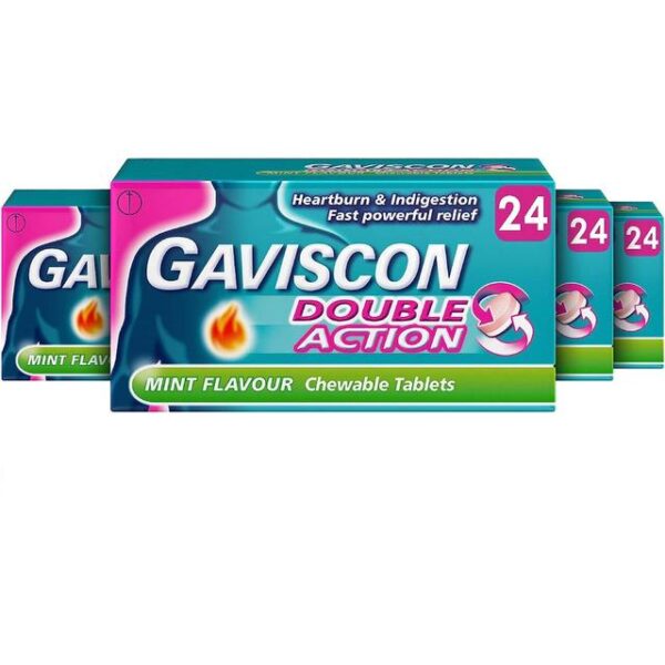 GAVISCON DOUBLE ACTION MINT FLAVOUR CHEWABLE TABLETS 24'S