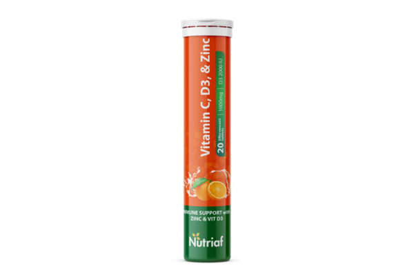 NUTRIAF VITAMIN C & ZINC EFFERVESCENT TABS 20'S