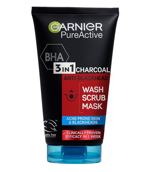 GARNIER PURE ACTIVE 3 IN 1 SCRUB CHARCOAL ANTIBLACKHEAD 150ML